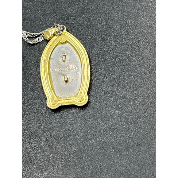 N 925 Sterling Silver Vermeil Our Lady of Guadalupe Pendant and Singapore chain. - Picture 8 of 10